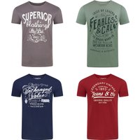 riverso Herren T-Shirt RIVLeon O-Neck Regular Fit 4er Pack EAN:4063499097773