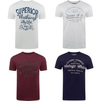 riverso Herren T-Shirt RIVLeon O-Neck Regular Fit 4er Pack EAN:4063499153059