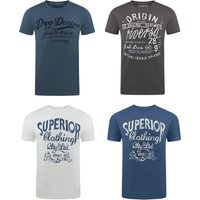 riverso Herren T-Shirt RIVLeon O-Neck Regular Fit 4er Pack EAN:4055675368920