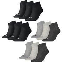 Puma Unisex Herren Damen Quarter Socken PLAIN - 6er 9er 12er Multipack EAN:4063499130609