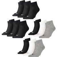 Puma Unisex Herren Damen Quarter Socken PLAIN - 6er 9er 12er Multipack EAN:4063499131088