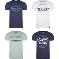 DENIMFY Tshirt Herren Baumwolle Regular Fit DFNuri 4er Pack Set EAN:4063499157859