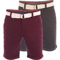 riverso Chino Shorts Herren mit Gürtel Regular Fit RIVHenry 2er Pack Set EAN:4063499167971