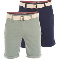 riverso Chino Shorts Herren mit Gürtel Regular Fit RIVHenry 2er Pack Set EAN:4063499168213