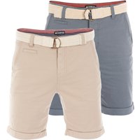 riverso Chino Shorts Herren mit Gürtel Regular Fit RIVHenry 2er Pack Set EAN:4063499168336