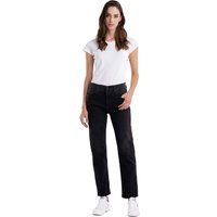 Replay Damen Jeans MAIJKE STRAIGHT - Straight Fit - Schwarz - Black Denim EAN:8053469775660