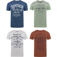 riverso Herren T-Shirt RIVLeon O-Neck Regular Fit 4er Pack EAN:4063499092259