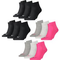 Puma Unisex Herren Damen Quarter Socken PLAIN - 6er 9er 12er Multipack EAN:4063499130654