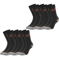 Black+Decker Herren Damen Unisex Sport Socken Essential Crew Baumwolle Black Grey Melange - 6er 9er 12er Pack EAN:3614001073283