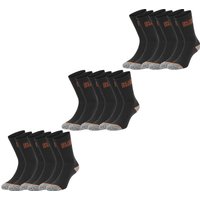 Black+Decker Herren Damen Unisex Sport Socken Essential Crew Baumwolle Black Grey Melange - 6er 9er 12er Pack EAN:3614001073313