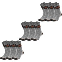 Black+Decker Herren Damen Unisex Sport Socken Essential Crew Baumwolle Black Grey Melange - 6er 9er 12er Pack EAN:3614001073405