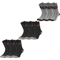 Black+Decker Herren Damen Unisex Sport Socken Essential Crew Baumwolle Black Grey Melange - 6er 9er 12er Pack EAN:3614001073498