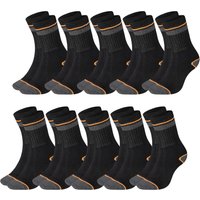 Black+Decker Unisex Herren Damen Arbeitssocken Heavy Fabric Crew - 5er 10er 15er Sparpack EAN:3614001117185