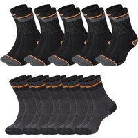 Black+Decker Unisex Herren Damen Arbeitssocken Heavy Fabric Crew - 5er 10er 15er Sparpack EAN:3614001199716