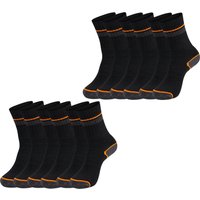 Black+Decker Herren Damen Unisex Sport Socken Essential Crew Baumwolle Black Grey Melange - 6er 9er 12er Pack EAN:3614001200023