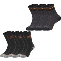 Black+Decker Herren Damen Unisex Sport Socken Essential Crew Baumwolle Black Grey Melange - 6er 9er 12er Pack EAN:3614001200054