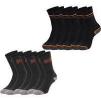 Black+Decker Herren Damen Unisex Sport Socken Essential Crew Baumwolle Black Grey Melange - 6er 9er 12er Pack EAN:3614001200085