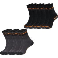 Black+Decker Herren Damen Unisex Sport Socken Essential Crew Baumwolle Black Grey Melange - 6er 9er 12er Pack EAN:3614001200115