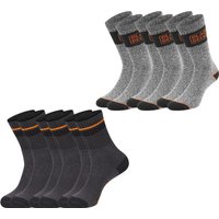 Black+Decker Herren Damen Unisex Sport Socken Essential Crew Baumwolle Black Grey Melange - 6er 9er 12er Pack EAN:3614001200146