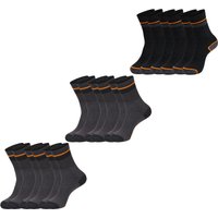 Black+Decker Herren Damen Unisex Sport Socken Essential Crew Baumwolle Black Grey Melange - 6er 9er 12er Pack EAN:3614001200290