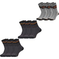 Black+Decker Herren Damen Unisex Sport Socken Essential Crew Baumwolle Black Grey Melange - 6er 9er 12er Pack EAN:3614001200320