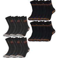 Black+Decker Herren Damen Unisex Sport Socken Essential Crew Baumwolle Black Grey Melange - 6er 9er 12er Pack EAN:3614001200443