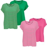 Only Damen O-Neck Top T-Shirt MOSTER 4er Pack Basic Kurzarm Rundhals Shirt EAN:4063499151161