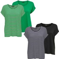 Only Damen O-Neck Top T-Shirt MOSTER 4er Pack Basic Kurzarm Rundhals Shirt EAN:4063499151246