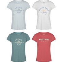 Mustang Damen T-Shirt 4er Pack Slim Fit S M L XL XXL EAN:4063499151833