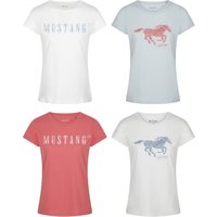 Mustang Damen T-Shirt 4er Pack Slim Fit S M L XL XXL EAN:4063499151932