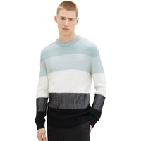 Tom Tailor Denim Herren Rundhals Pullover STRUCTURED COLORBLOCK - Regular Fit EAN:4067261470573