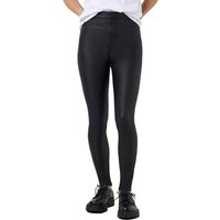 Noisy May Damen Jeans NMELLA SUPER HW COATED PANTS - Slim Fit - Schwarz - Black EAN:5713753160130