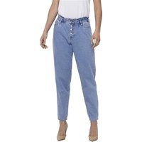 Only Damen Paperbag Jeans ONLCUBA LIFE HW SLOUCHY DNM DOT743 - Straight Fit - Blau - Light Blue Denim EAN:5715095719908