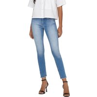 Only Damen Jeans ONLBLUSH LIFE MID SK ANK RAW REA155 - Skinny Fit - Blau - Light Medium Blue Denim EAN:5715209807163