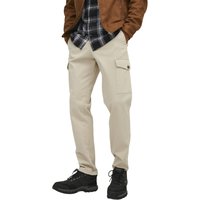 Jack & Jones Herren Cargohose JPSTOLLIE JJBOWIE -Regular Fit - Schwarz Beige Grün EAN:5715318743611