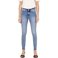 Only Damen Jeans ONLBLUSH MID SK ANK RAW DNM REA694 - Skinny Fit - Blau - Medium Blue Denim EAN:5715222805733